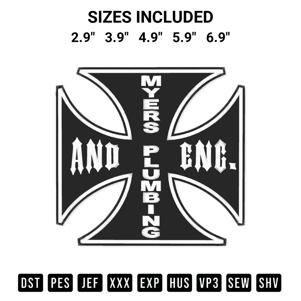 Looking for the perfect pattern? Download the Myers Plumbing Embroidery Design embroidery design today at Designspacks.com. Crisp, clean stitching guaranteed. Available sizes: 2.9", 3.9", 4.9", 5.9", 6.9".