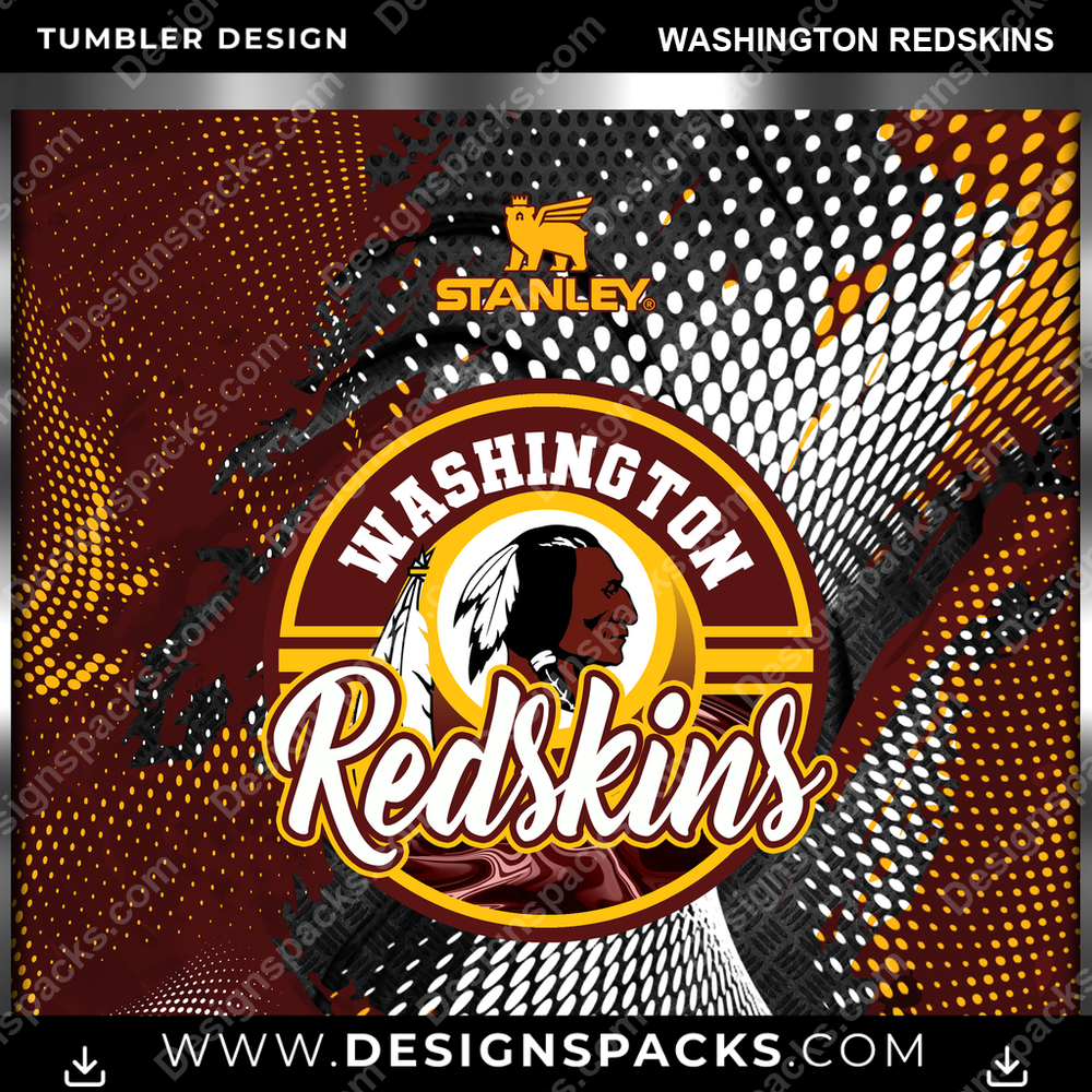 Football Stanley Washington Redskins Tumbler Digital Wrap Design