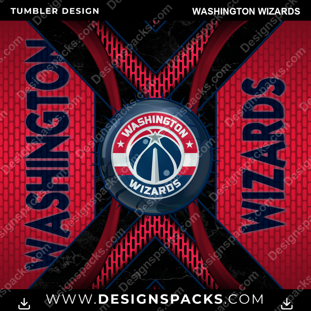 Basketball Metal Grating Washington Wizards Tumbler Digital Wrap Design