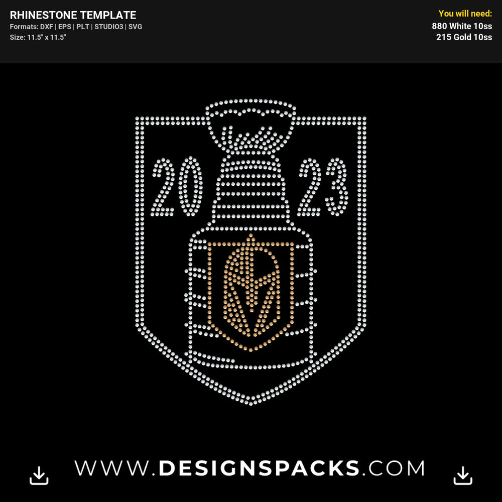 2023 Vgk Vegas Golden Knights Rhinestone Digital Template