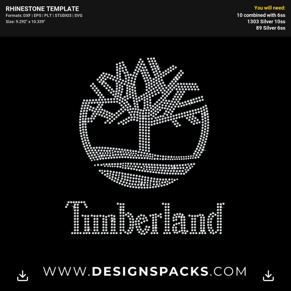 Timberland Logo Rhinestone Digital Template