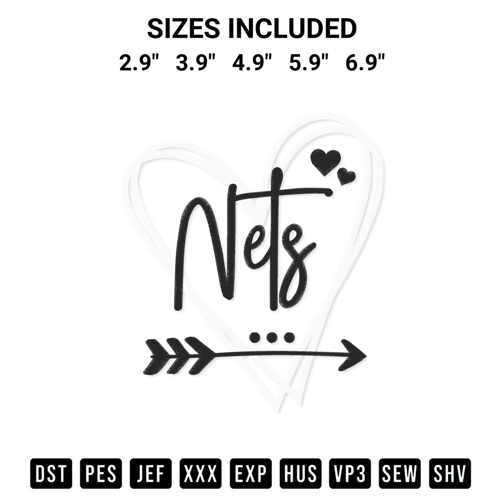Create amazing crafts with the Brooklyn Nets Heart Embroidery Design embroidery file. High-quality digital download from Designspacks.com, perfect for beginners and pros. Available sizes: 2.9", 3.9", 4.9", 5.9", 6.9".