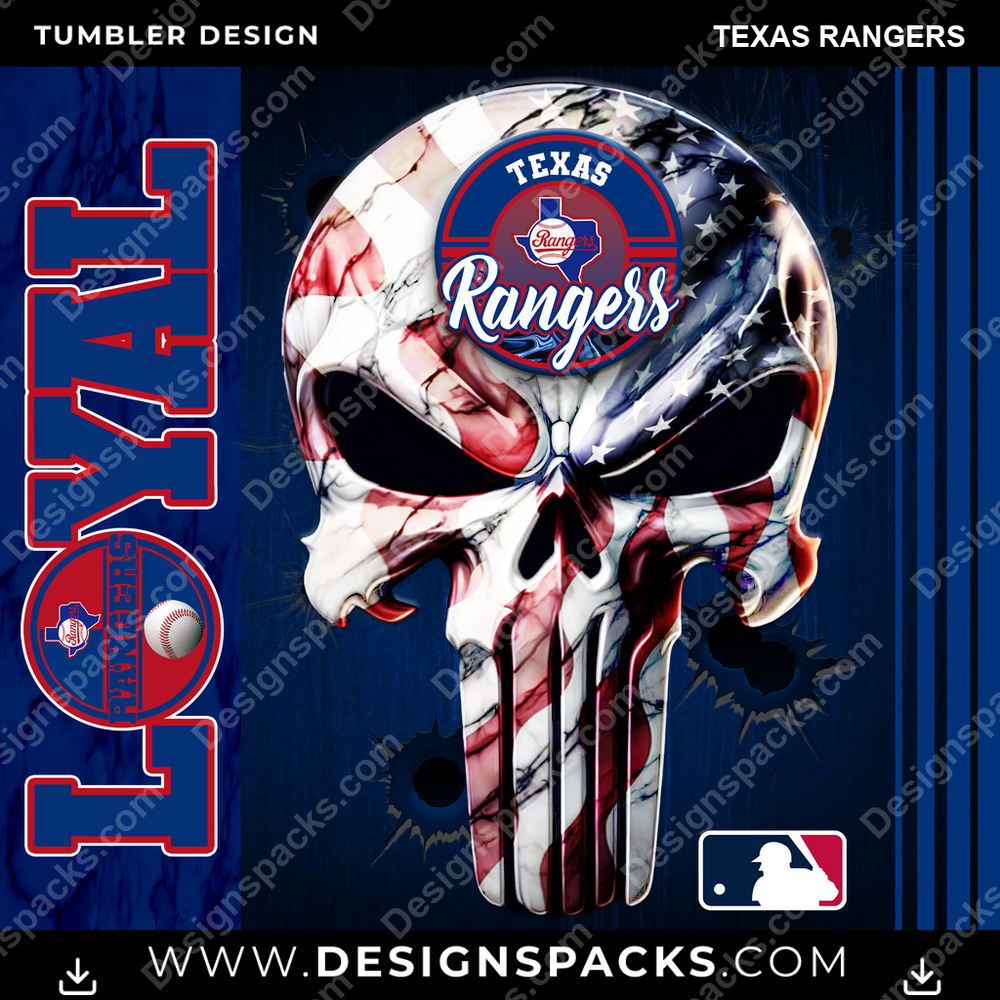 Baseball Loyal Texas Rangers Tumbler Digital Wrap Design