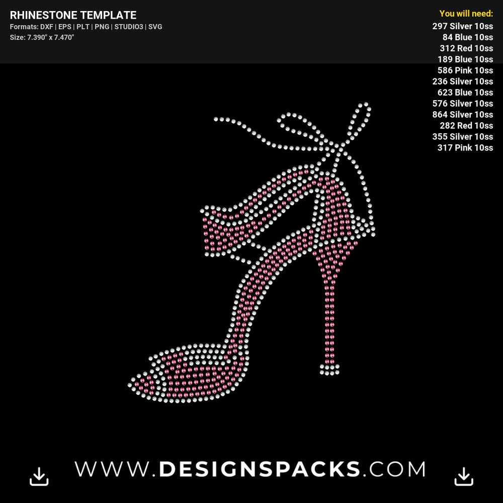 Heels Bundle Updated Rhinestone Digital Template