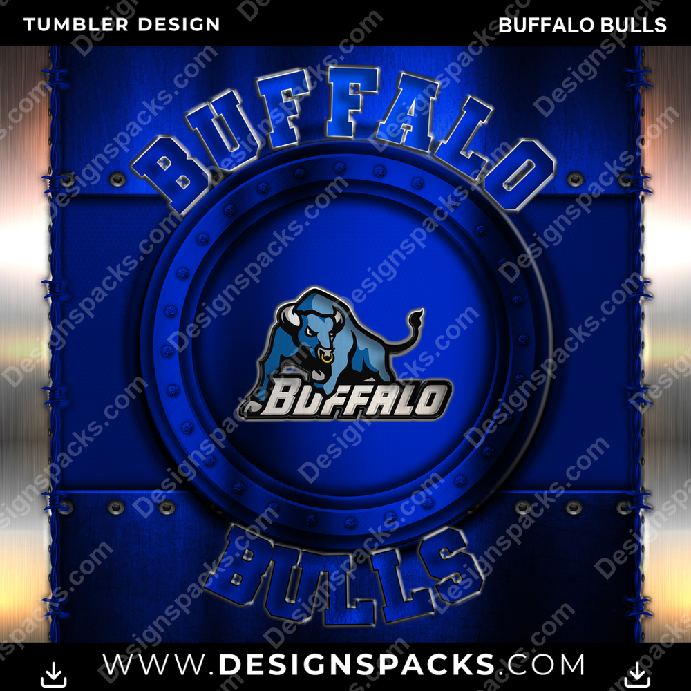 College Sport Metal Buffalo Bulls NCAA College Sport Tumbler Digital Wrap Design Download