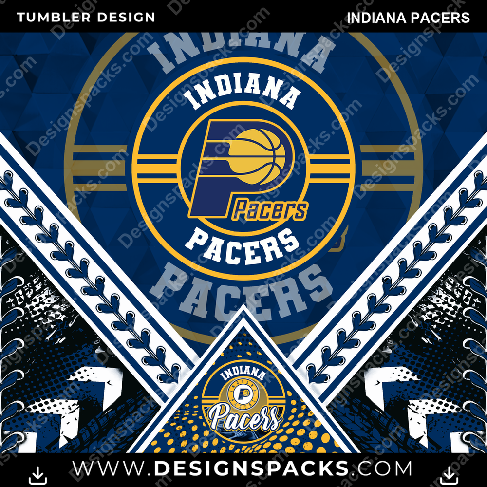 Basketball Diamond Indiana Pacers Tumbler Digital Wrap Design