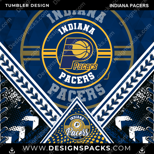 Basketball Diamond Indiana Pacers NBA Basketball Tumbler Digital Wrap Design Download