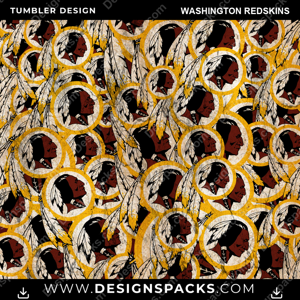 Football Logo BG Washington Redskins Tumbler Digital Wrap Design