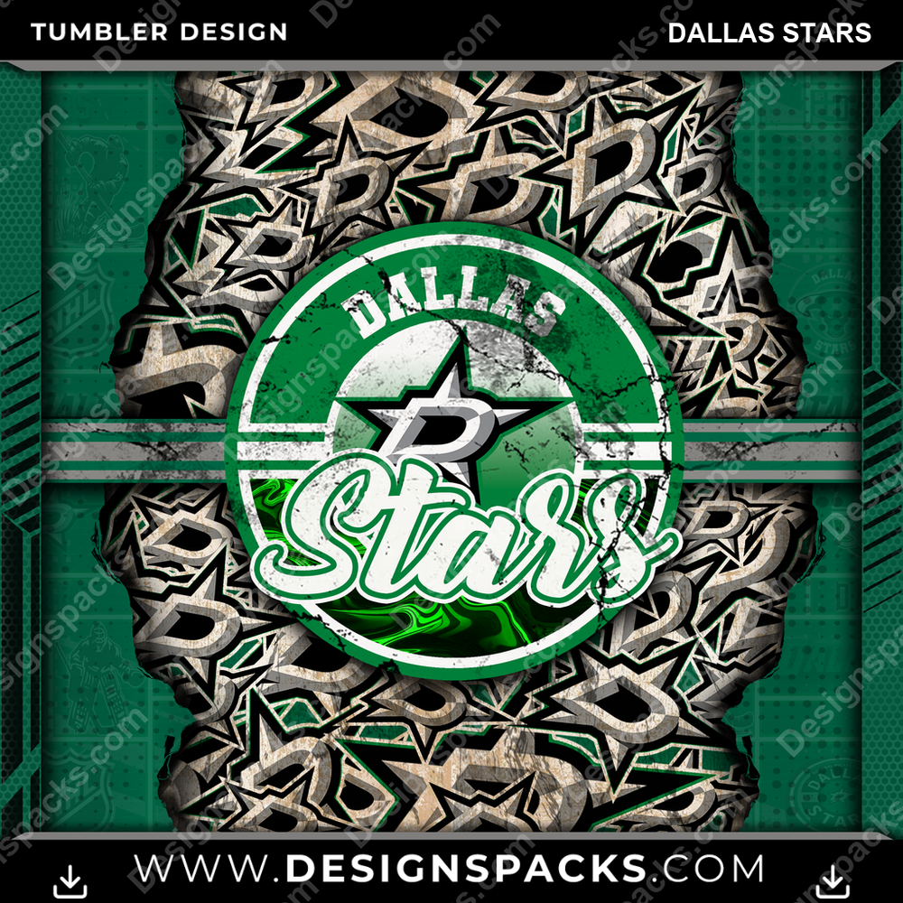 Hockey Ripped Dallas Stars NHL Hockey Tumbler Digital Wrap Design Download