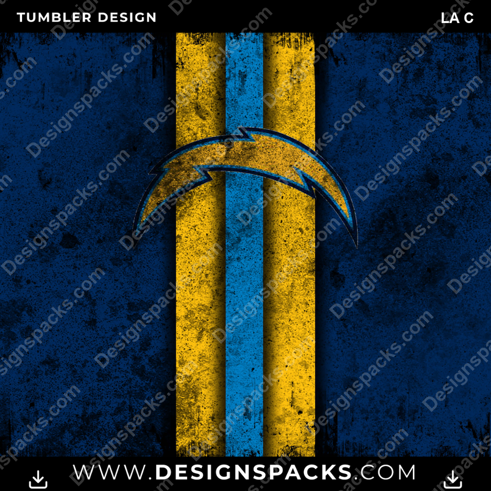 Football Grunge Style LA C NFL Football Tumbler Digital Wrap Design Download
