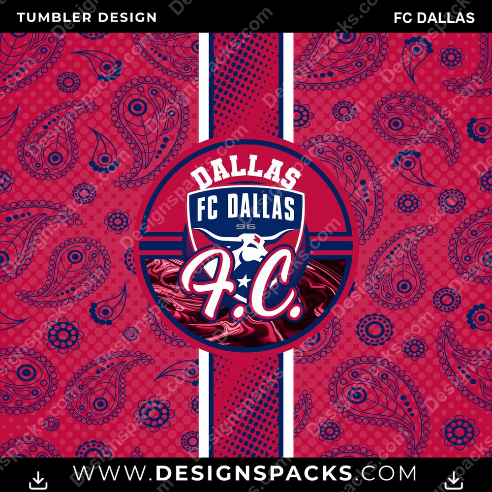 Soccer Handkerchief FC Dallas MLS Soccer Tumbler Digital Wrap Design Download