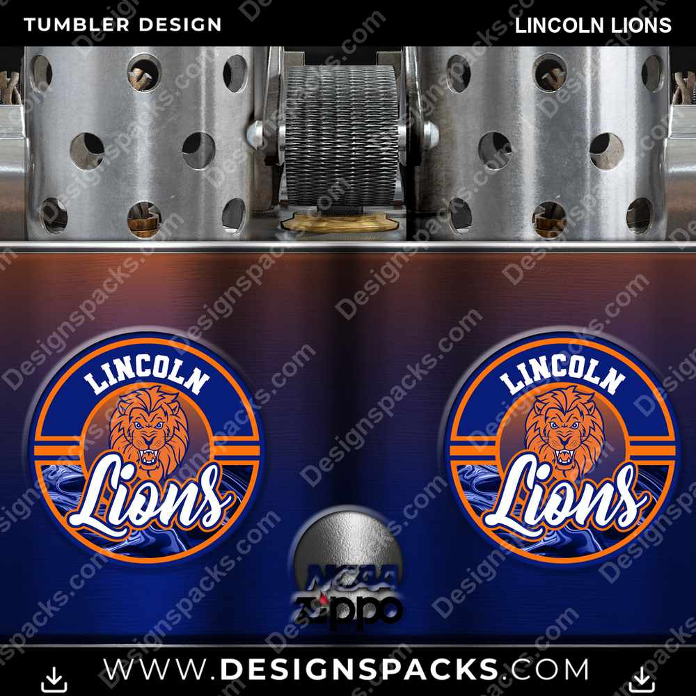 College Sport Zippo Lighter Lincoln Lions NCAA College Sport Tumbler Digital Wrap Design Download