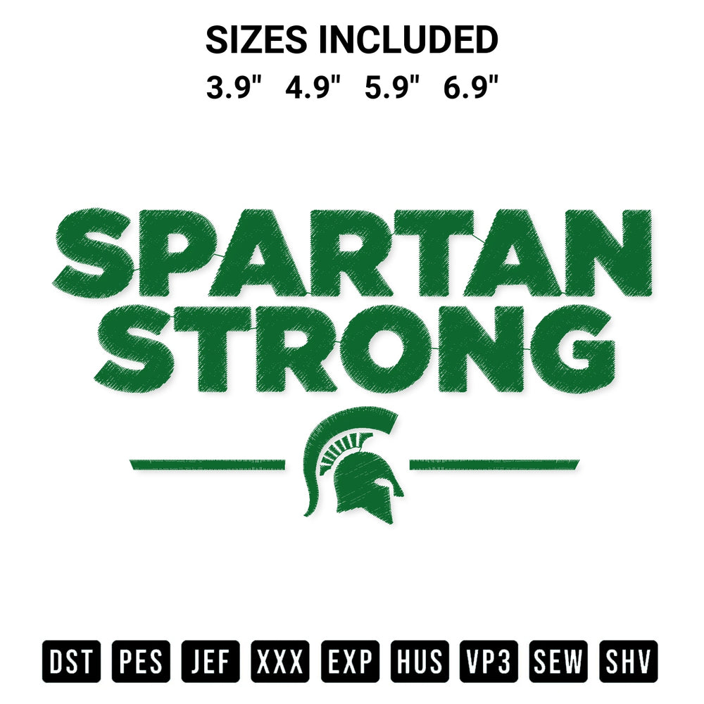 Elevate your next project with our Spartan Strong Embroidery Design embroidery file. Shop high-quality digital patterns instantly at Designspacks.com. Available sizes: 3.9", 4.9", 5.9", 6.9".