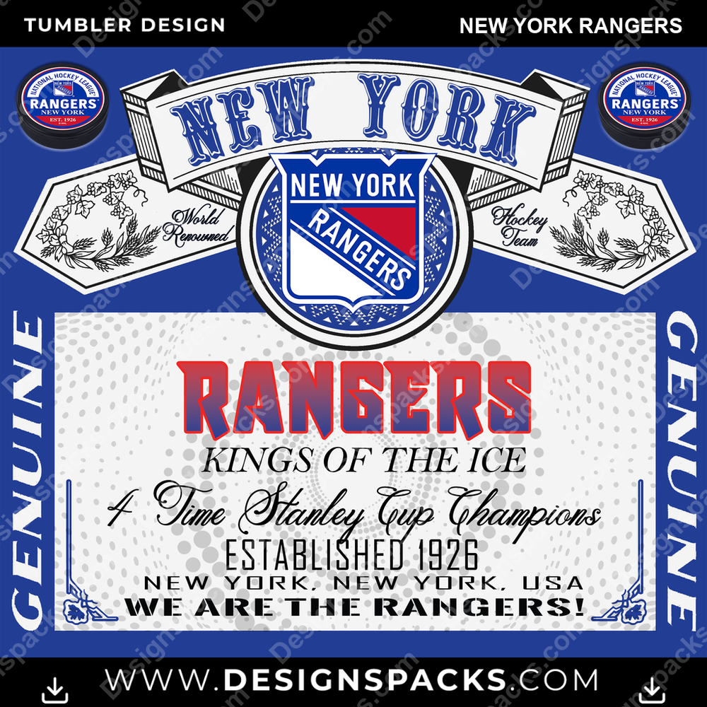 Hockey Budweiser New York Rangers NHL Hockey Tumbler Digital Wrap Design Download