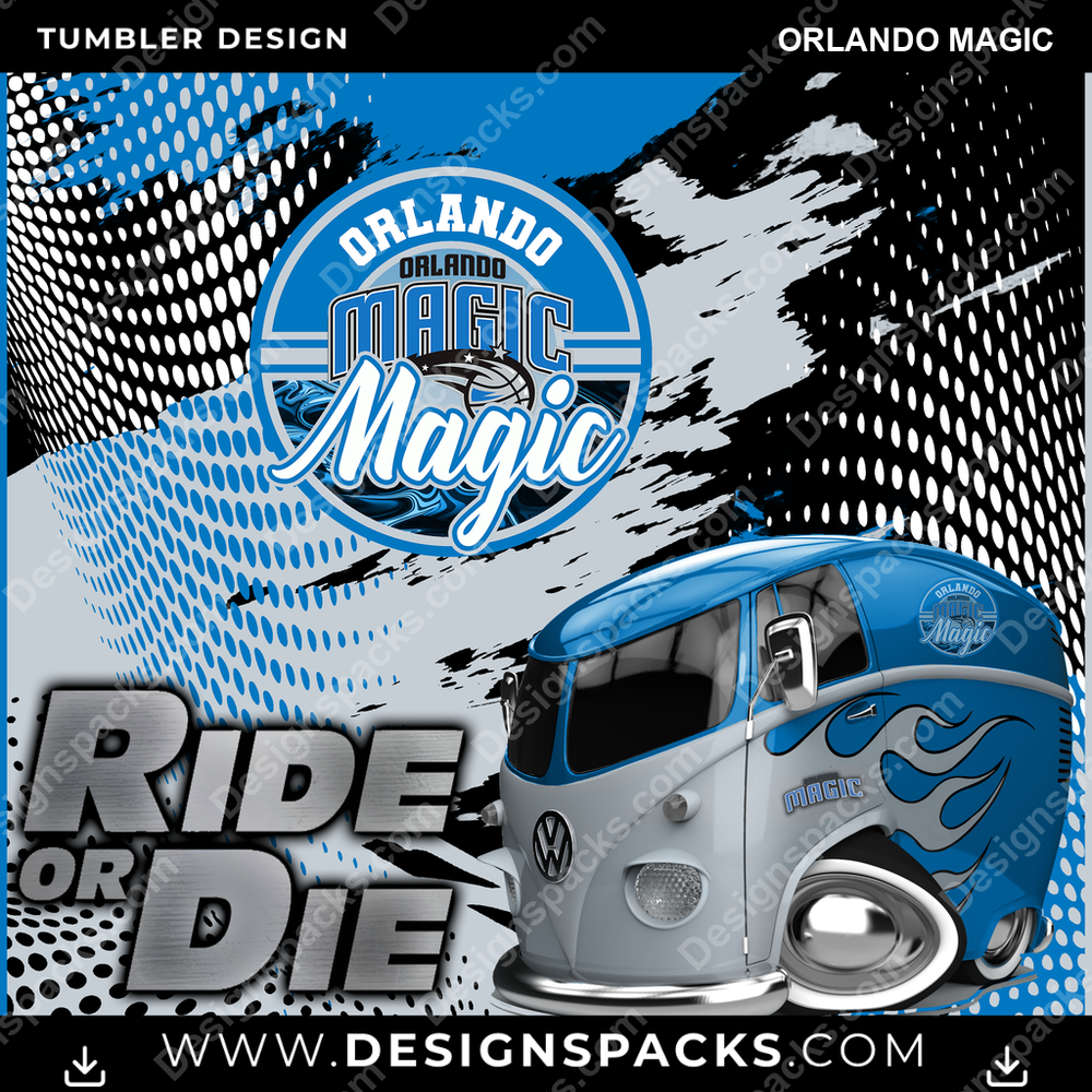 Basketball Ride or Die Orlando Magic Tumbler Digital Wrap Design