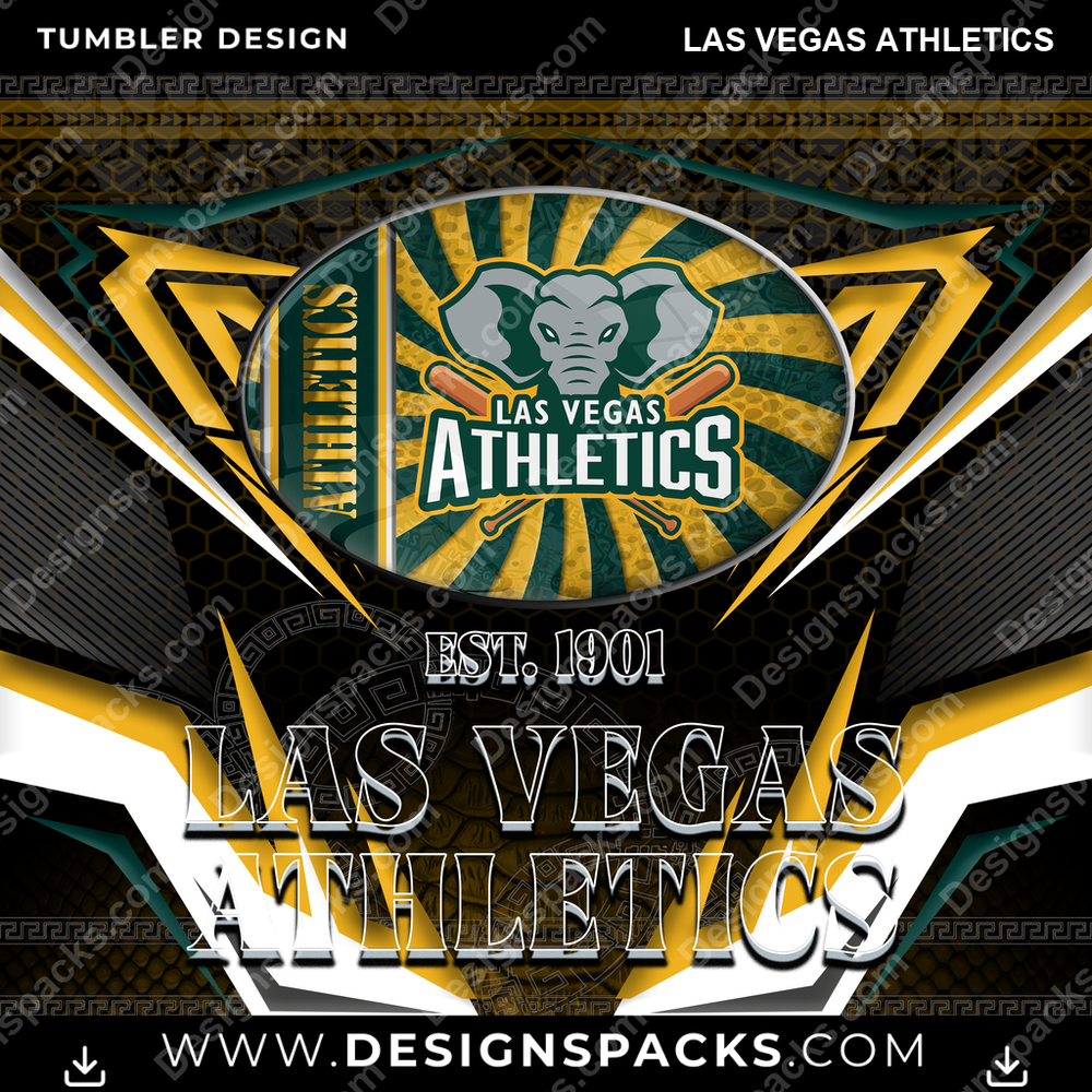 Baseball Tribal Las Vegas Athletics Tumbler Digital Wrap Design