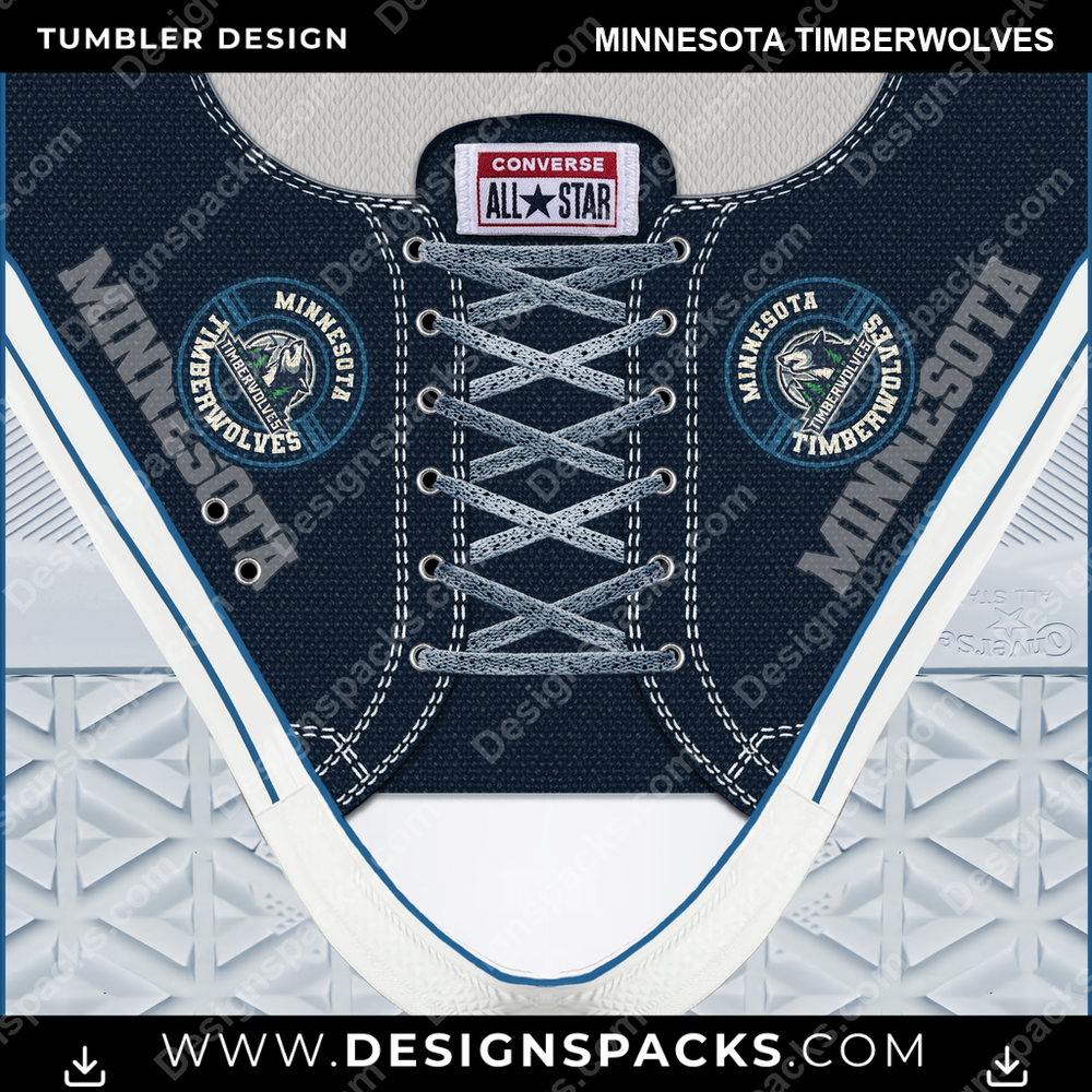 Basketball Converse Minnesota Timberwolves Tumbler Digital Wrap Design