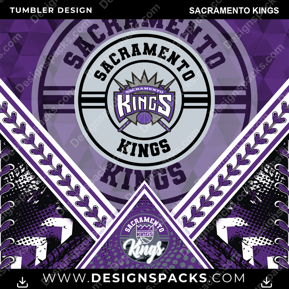 Basketball Diamond Sacramento Kings Tumbler Digital Wrap Design