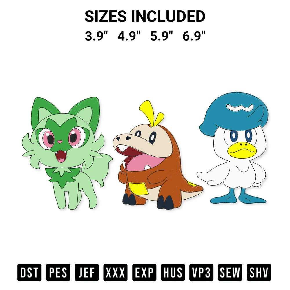 Looking for the perfect pattern? Download the Pokemon Scarlet And Violet Embroidery Design embroidery design today at Designspacks.com. Crisp, clean stitching guaranteed. Available sizes: 3.9", 4.9", 5.9", 6.9".