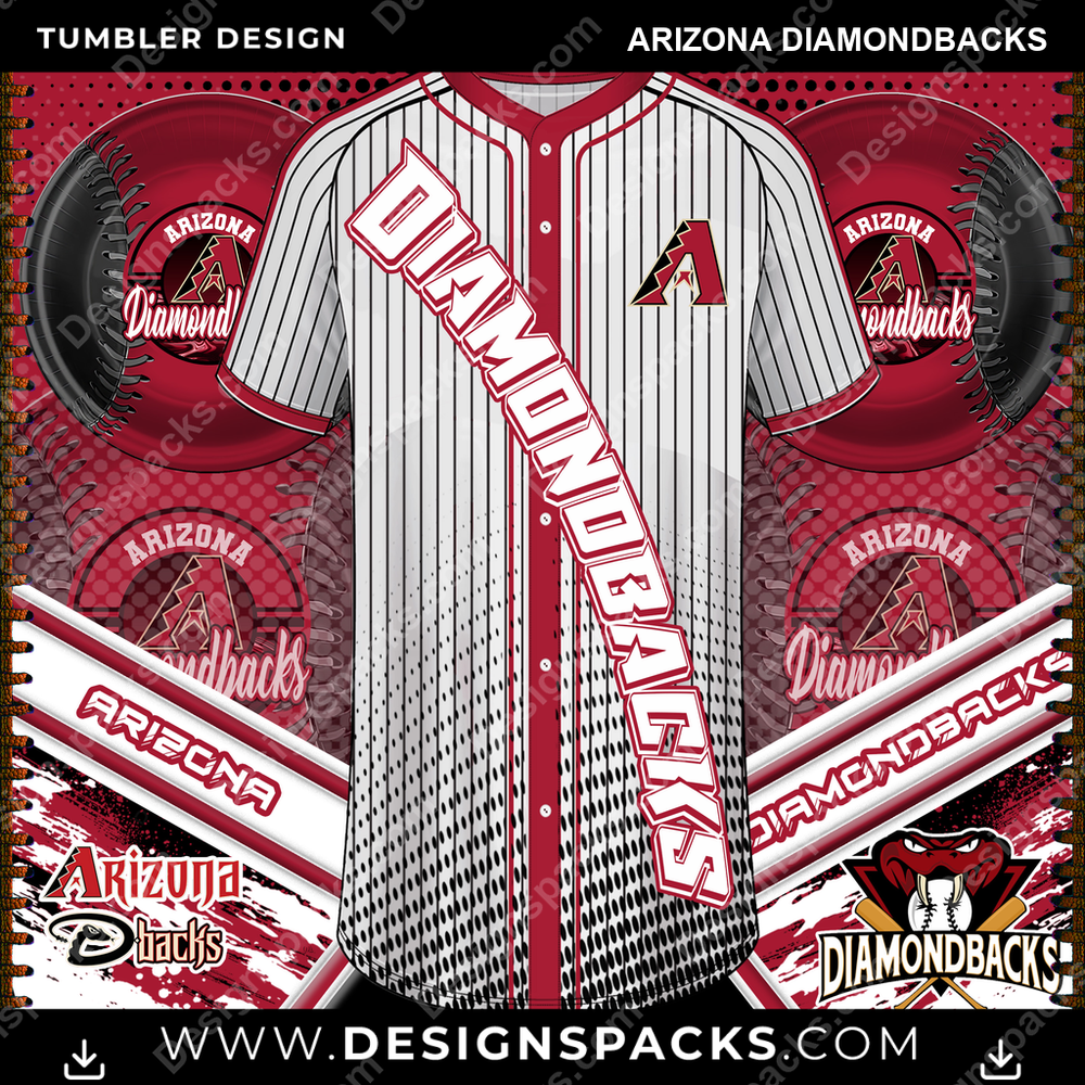 Baseball Jersey Team Arizona Diamondbacks Tumbler Digital Wrap Design