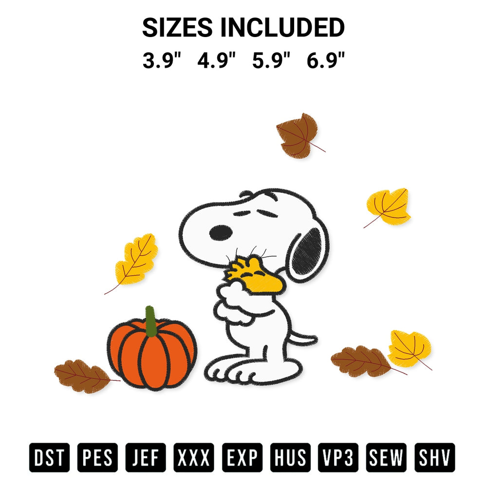 Download the Snoopy Pumpkin Fall Halloween Embroidery Design machine embroidery design exclusively at Designspacks.com. Premium digitized pattern for apparel and DIY crafts. Available sizes: 3.9", 4.9", 5.9", 6.9".