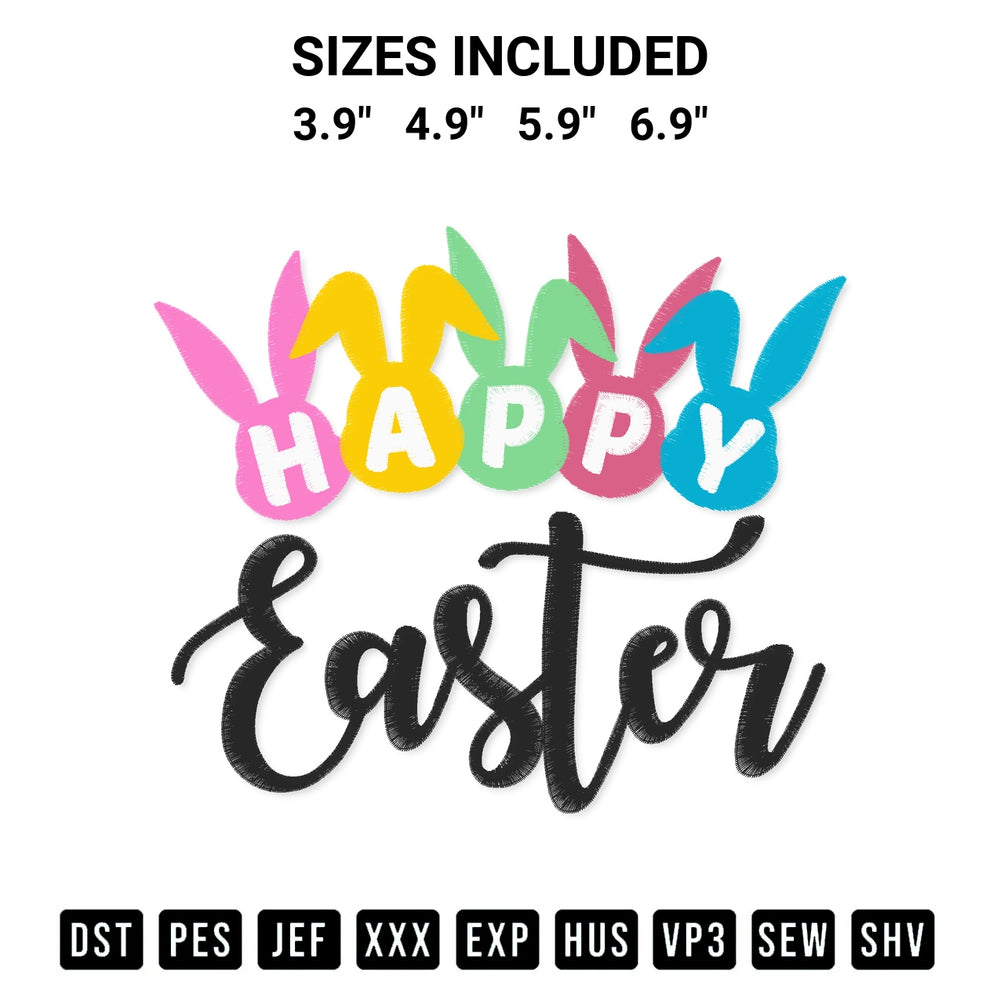 Looking for the perfect pattern? Download the Happy Easter Bunny Embroidery Design embroidery design today at Designspacks.com. Crisp, clean stitching guaranteed. Available sizes: 3.9", 4.9", 5.9", 6.9".