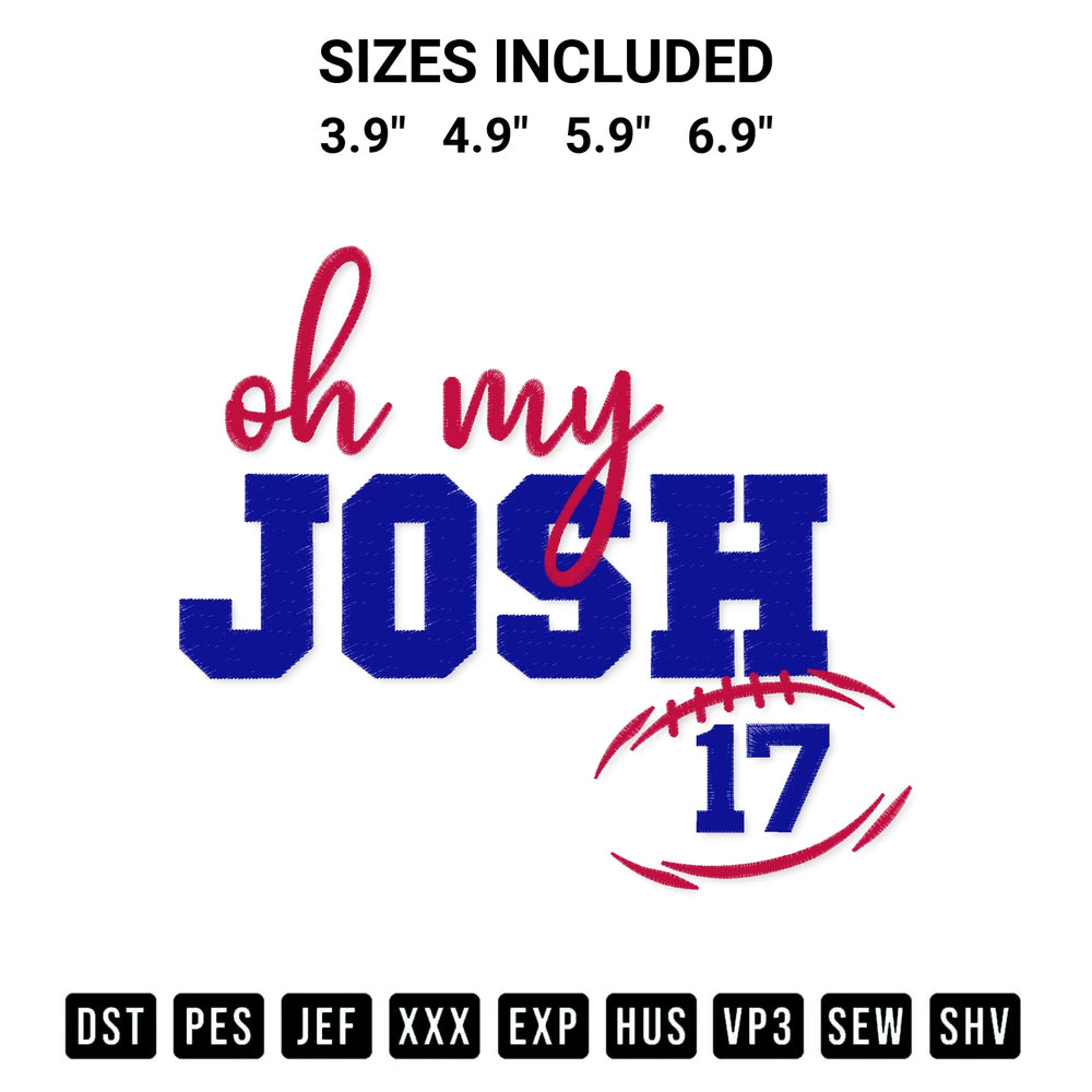 Elevate your next project with our Oh My Josh 17 Allen Buffalo Embroidery Design embroidery file. Shop high-quality digital patterns instantly at Designspacks.com. Available sizes: 3.9", 4.9", 5.9", 6.9".