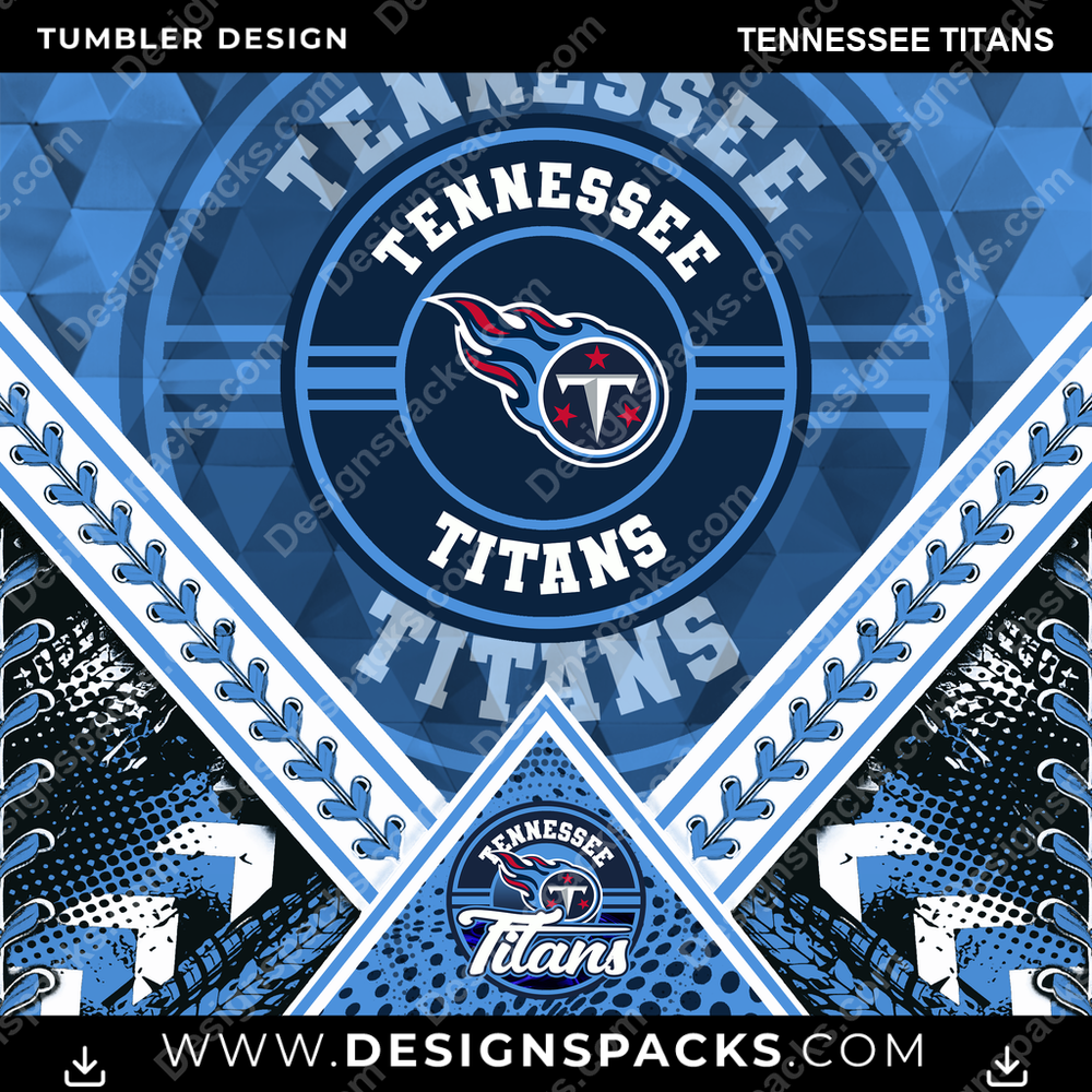 Football Diamond Tennessee Titans Tumbler Digital Wrap Design