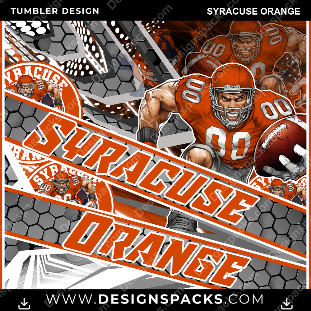 College Sport Fathead Syracuse Orange Tumbler Digital Wrap Design