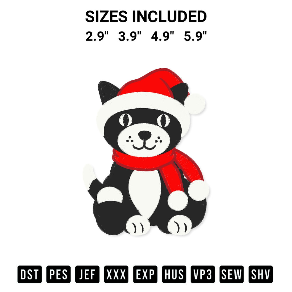 Create amazing crafts with the Jellycat Style Black Cat Christmas Embroidery Design embroidery file. High-quality digital download from Designspacks.com, perfect for beginners and pros. Available sizes: 2.9", 3.9", 4.9", 5.9".