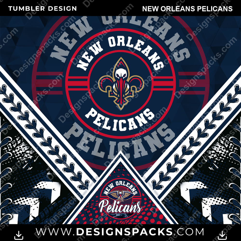 Basketball Diamond New Orleans Pelicans Tumbler Digital Wrap Design