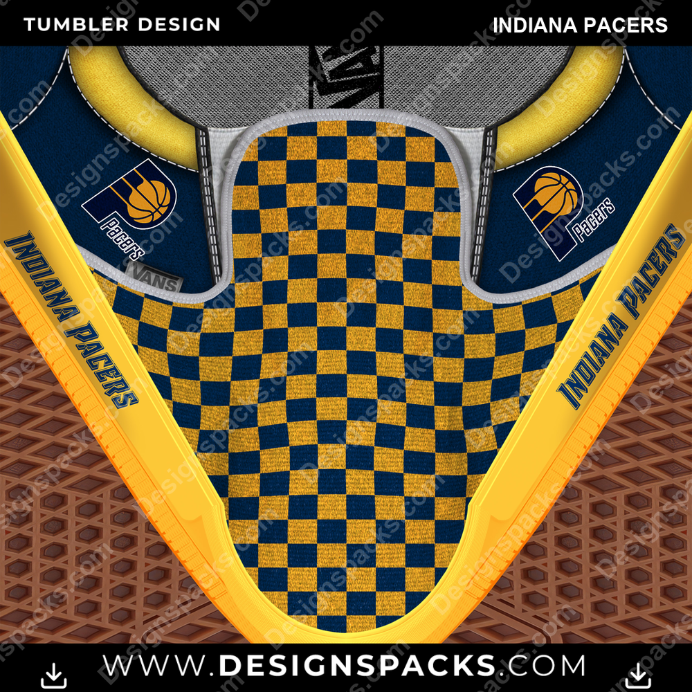 Basketball Vans Classic Indiana Pacers Tumbler Digital Wrap Design