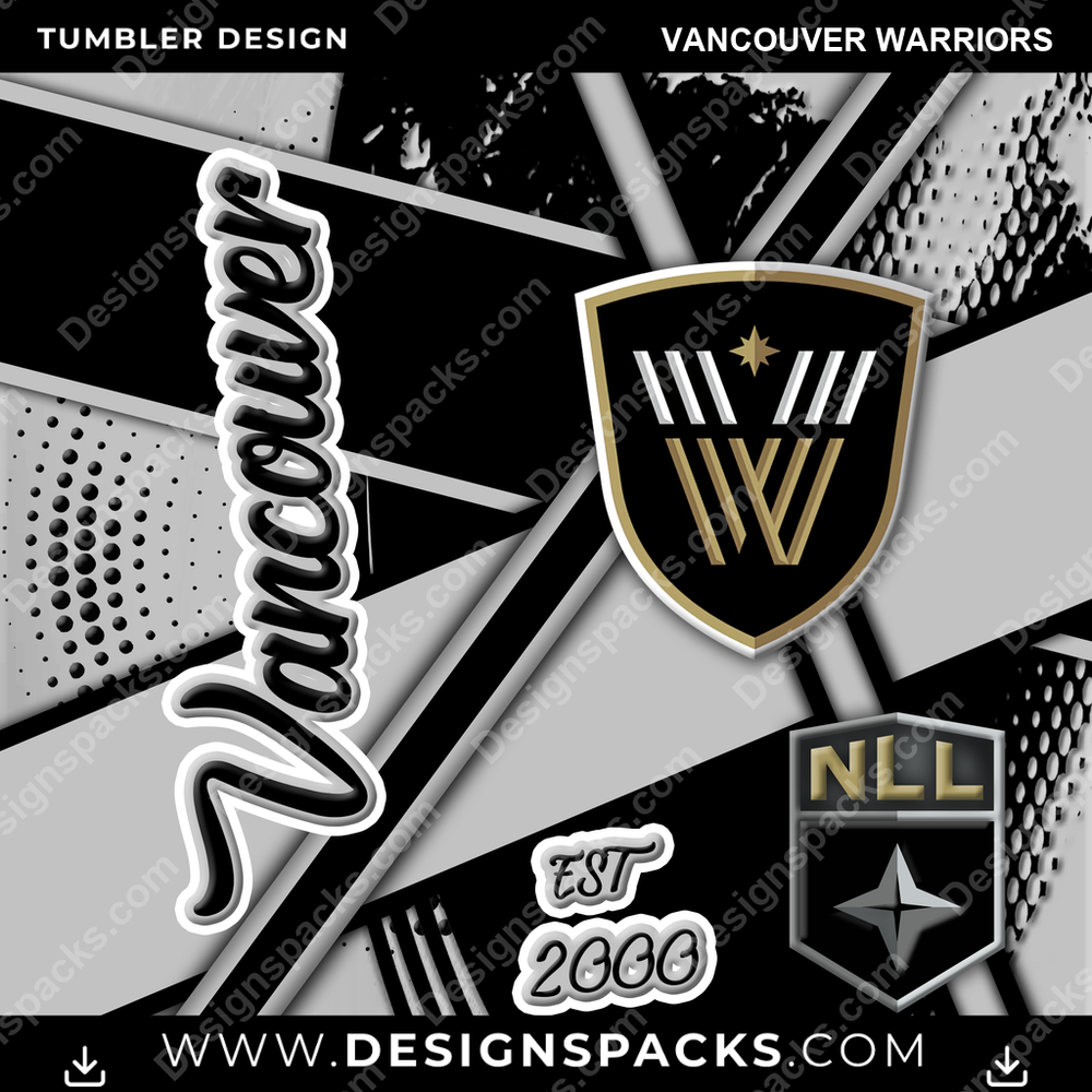 Lacrosse Team Sport Vancouver Warriors Tumbler Digital Wrap Design