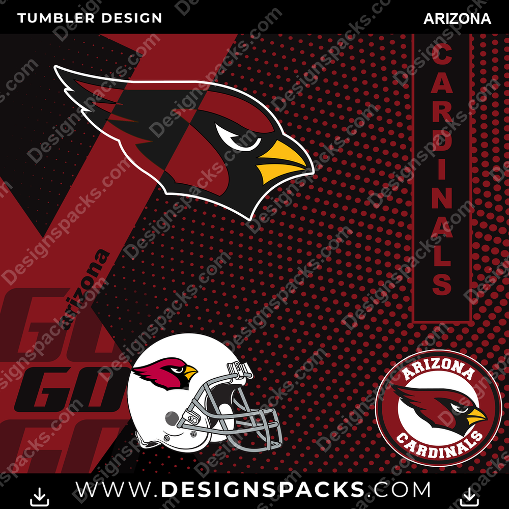 Football GO Arizona Tumbler Digital Wrap Design