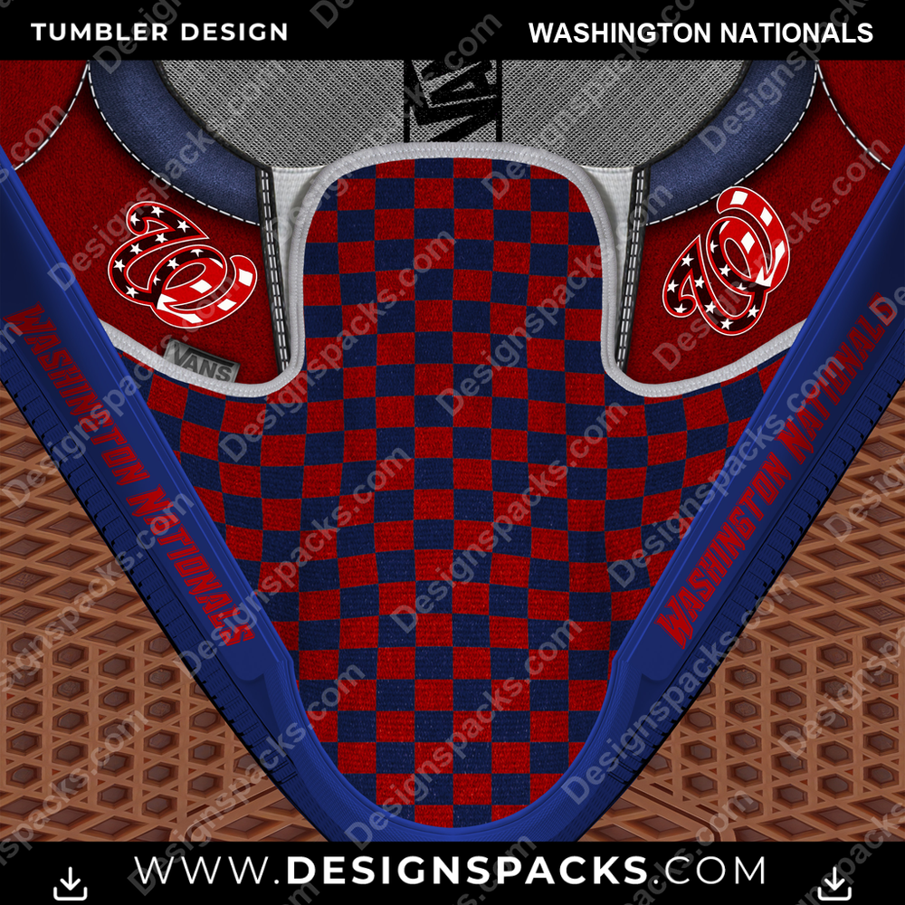Baseball Vans Classic Washington Nationals MLB Baseball Tumbler Digital Wrap Design Download