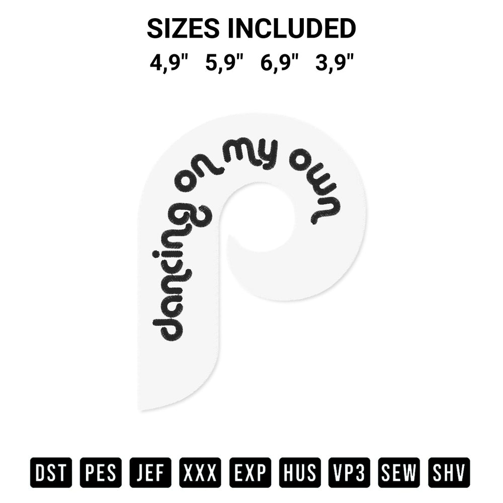 Elevate your next project with our Philly Philadelphia Baseball 2022 Dancing On My Own Logo Embroidery Design embroidery file. Shop high-quality digital patterns instantly at Designspacks.com. Available sizes: 4,9", 5,9", 6,9", 3,9".