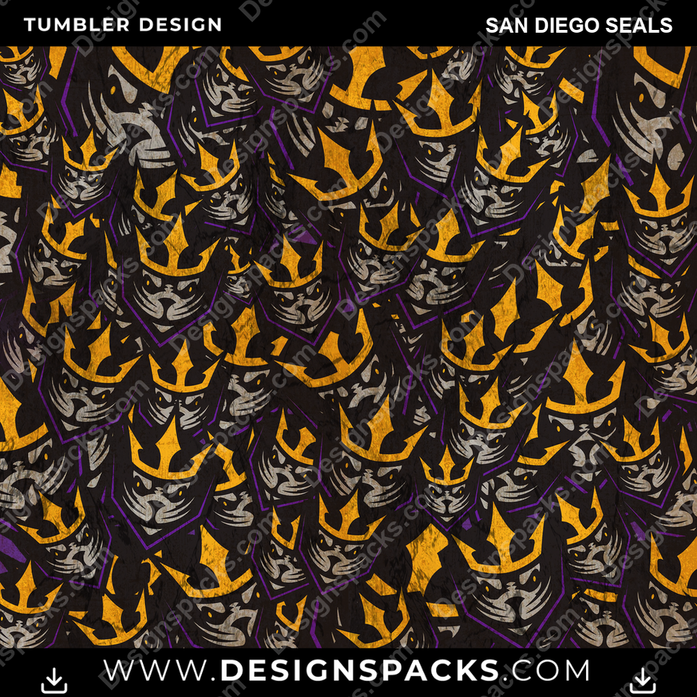 Lacrosse Logo BG San Diego Seals Tumbler Digital Wrap Design