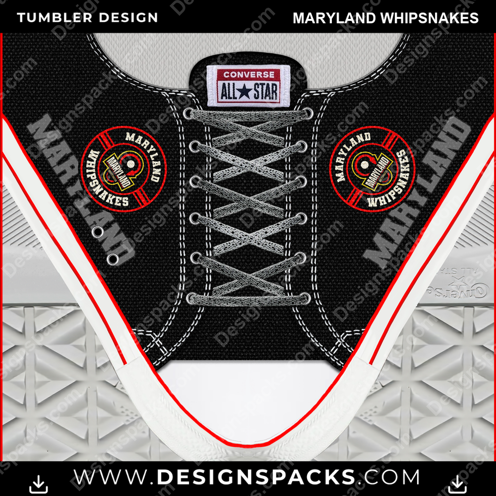 Lacrosse Converse Maryland Whipsnakes Tumbler Digital Wrap Design