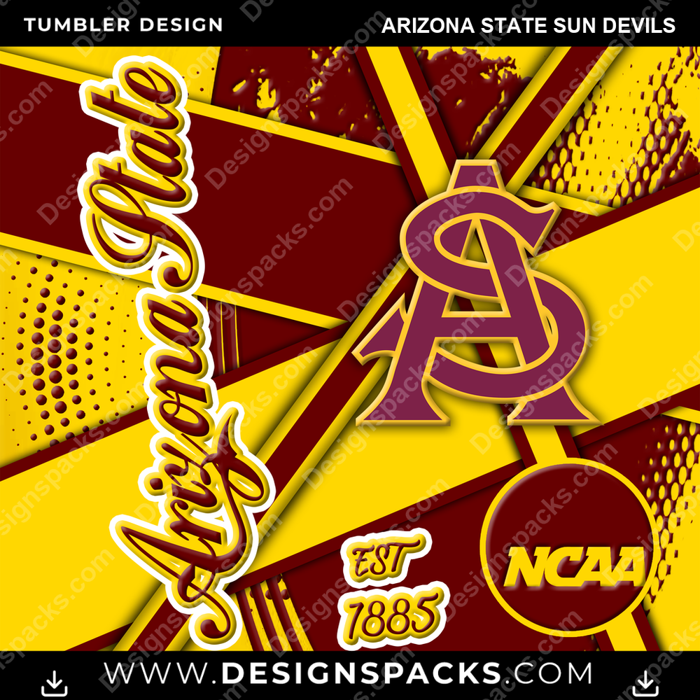 College Sport Team Sport Arizona State Sun Devils NCAA College Sport Tumbler Digital Wrap Design Download