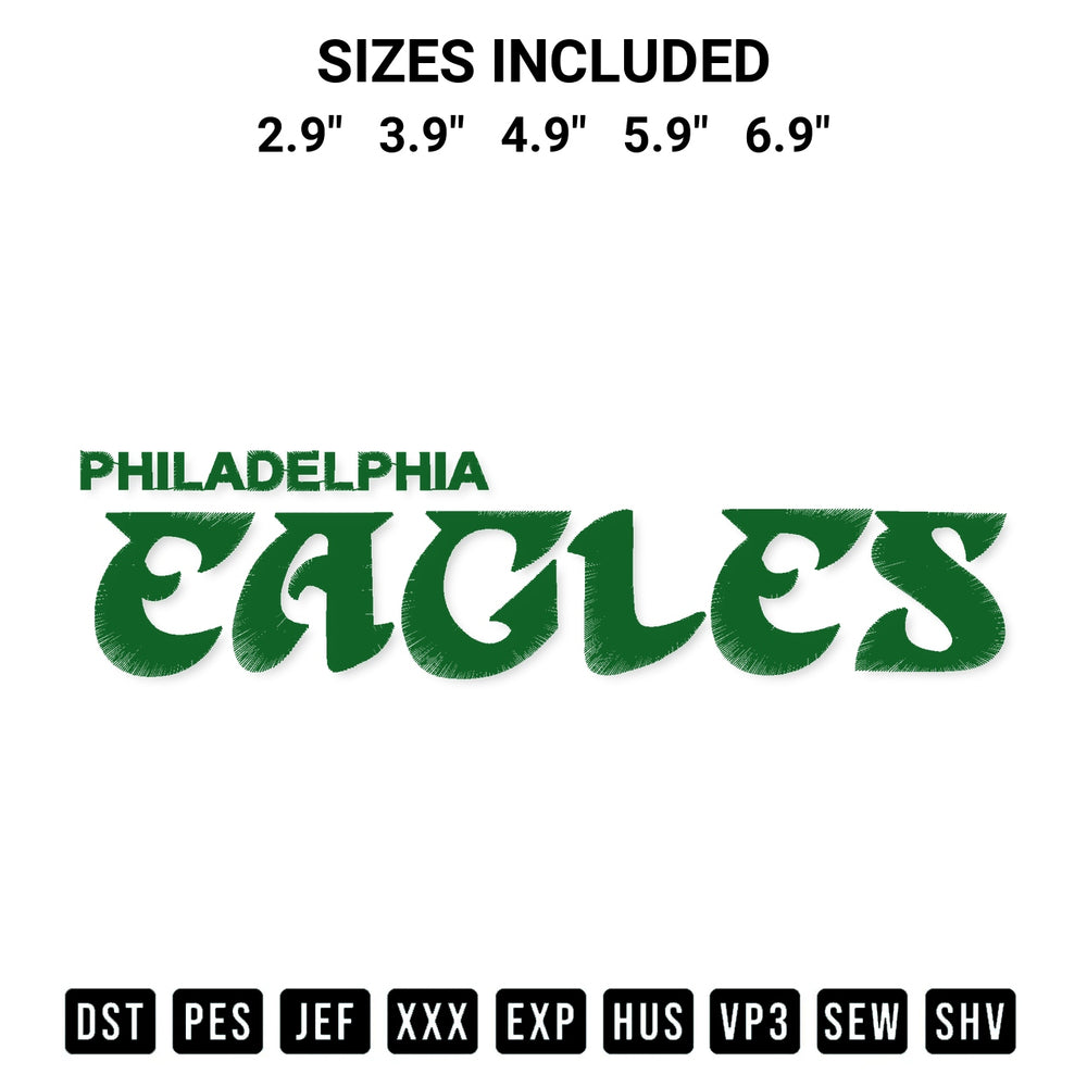 Get the Nfl Franchise Philadelphia Eagles Embroidery Design embroidery design for your custom crafts! Premium digitized files available for instant download at Designspacks.com. Available sizes: 2.9", 3.9", 4.9", 5.9", 6.9".