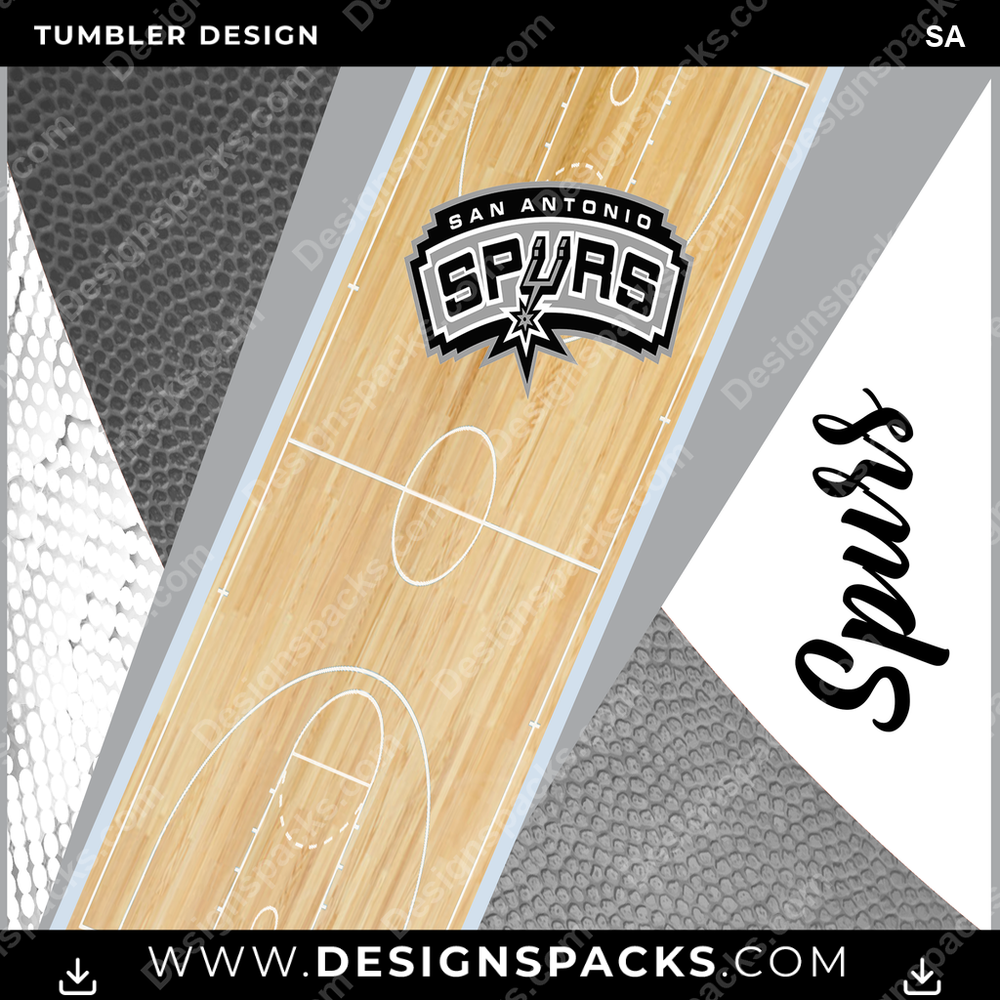Basketball Court SA Tumbler Digital Wrap Design