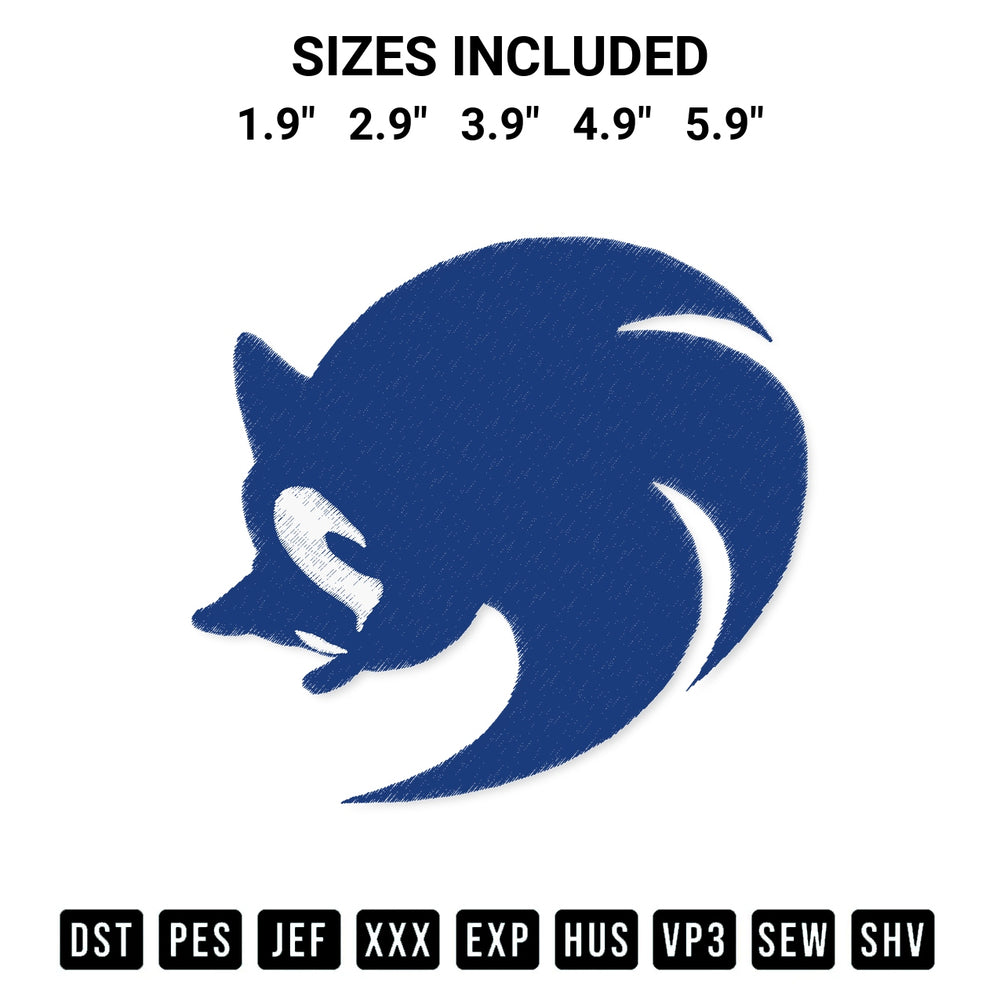 Transform your fabrics with the Sonic Head Icon Embroidery Design embroidery design. Instant access to premium digitized patterns at Designspacks.com. Available sizes: 1.9", 2.9", 3.9", 4.9", 5.9".