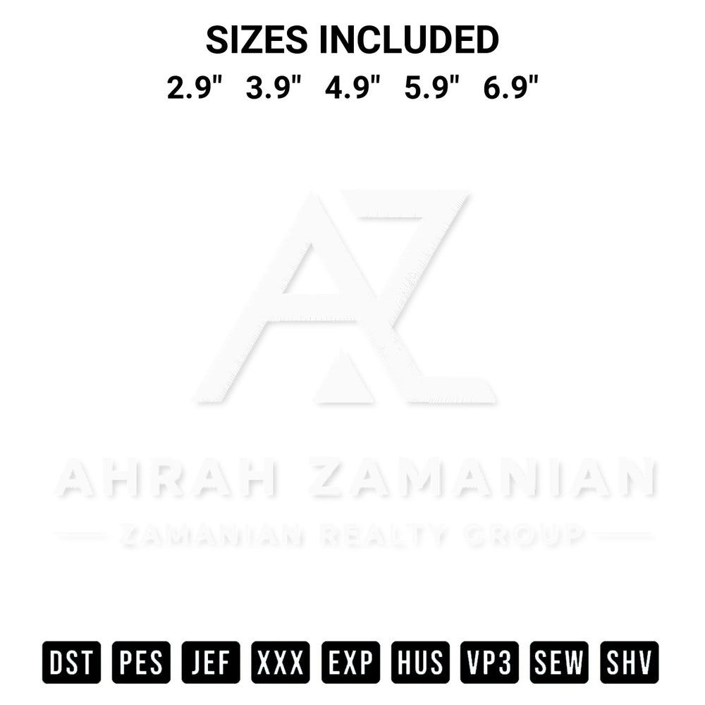 Download the Ahrah Zamanian Logo Embroidery Design machine embroidery design exclusively at Designspacks.com. Premium digitized pattern for apparel and DIY crafts. Available sizes: 2.9", 3.9", 4.9", 5.9", 6.9".