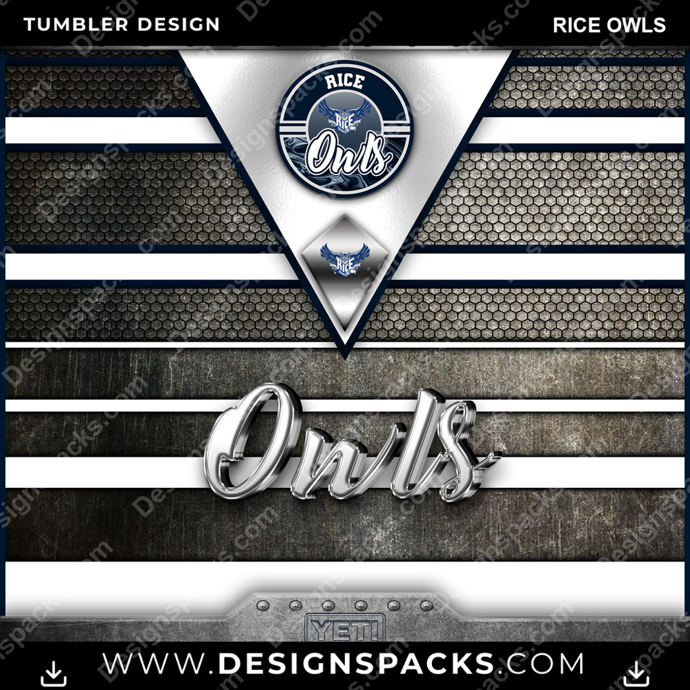 College Sport YETI Rice Owls NCAA College Sport Tumbler Digital Wrap Design Download