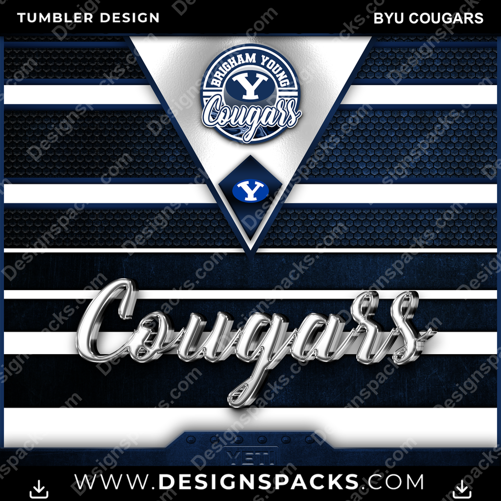 College Sport YETI BYU Cougars Tumbler Digital Wrap Design