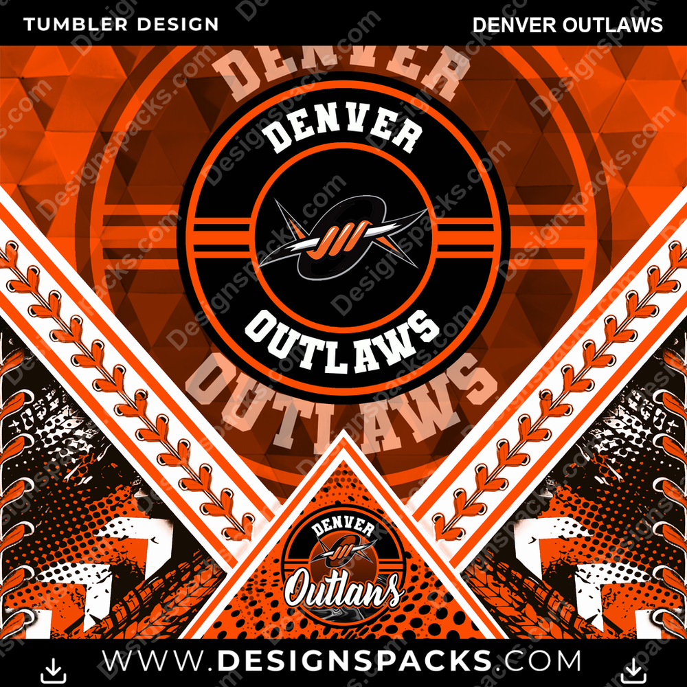Lacrosse Diamond Denver Outlaws Tumbler Digital Wrap Design