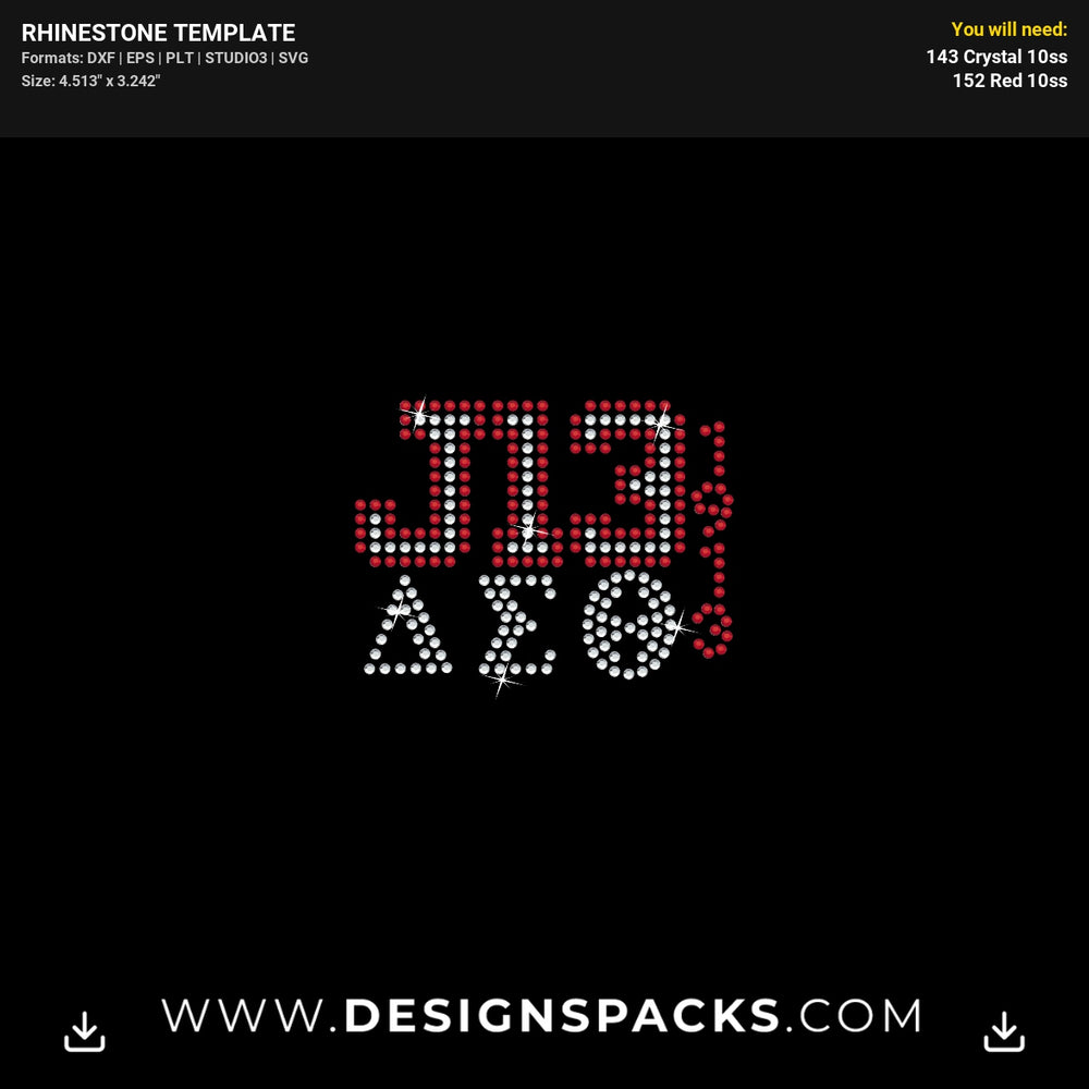 J13 Delta Sigma Theta Mask Rhinestone Digital Template