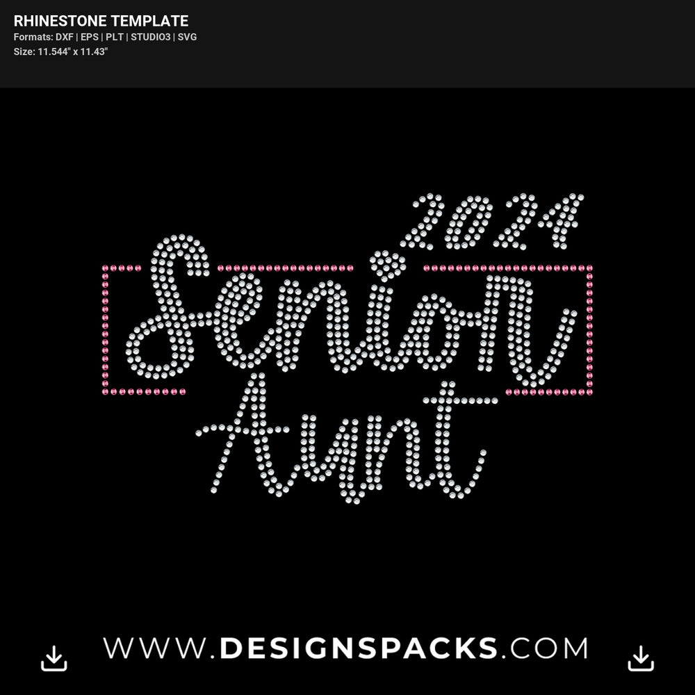 Senior Frame Year Bundle Rhinestone Digital Template
