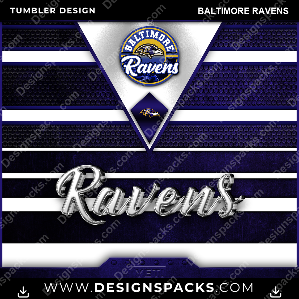 Football YETI Baltimore Ravens Tumbler Digital Wrap Design