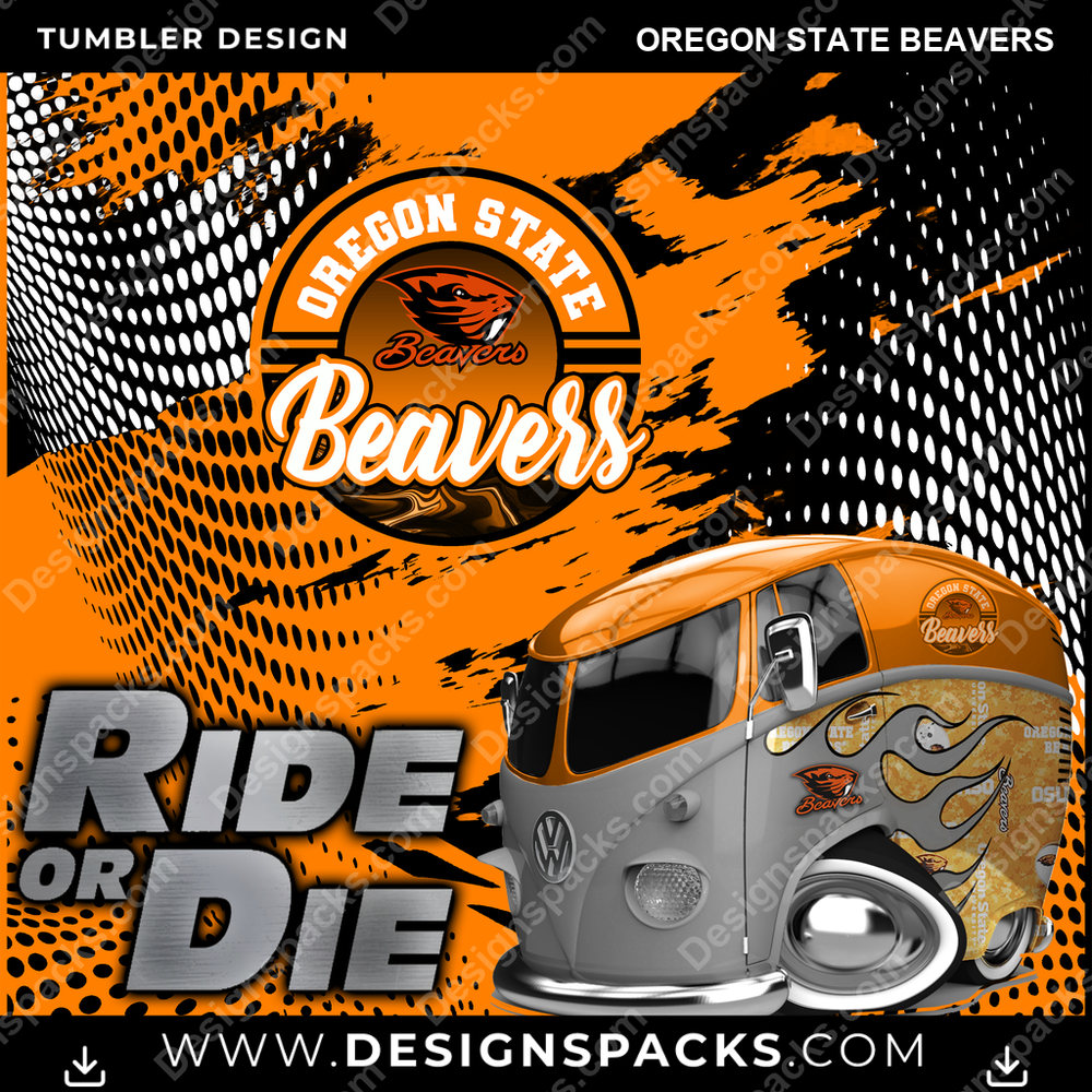 College Sport Ride or Die Oregon State Beavers NCAA College Sport Tumbler Digital Wrap Design Download